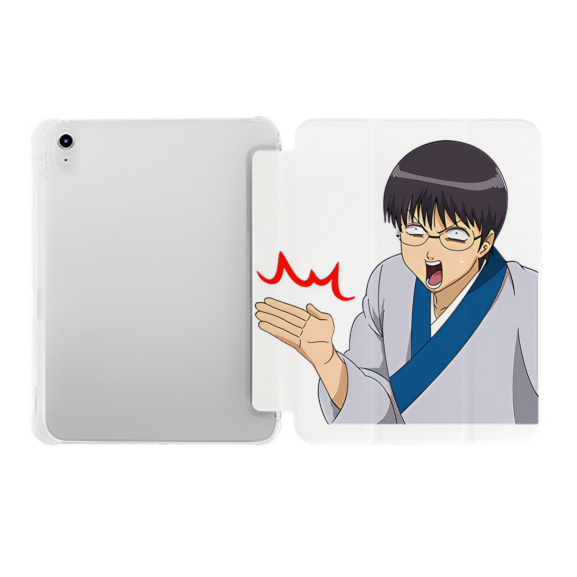 （画像用） ぎんたま 坂田銀時（さかたぎんとき） 神楽 志村新八（しむら しんぱち） GINTAMA Sakata Gintoki Kagura Shimura Shinpachi IPad ケース ペン収納付き 三つ折りスタンド PUレザー×シリコン 対応機種9.5/10.5/10.9インチ